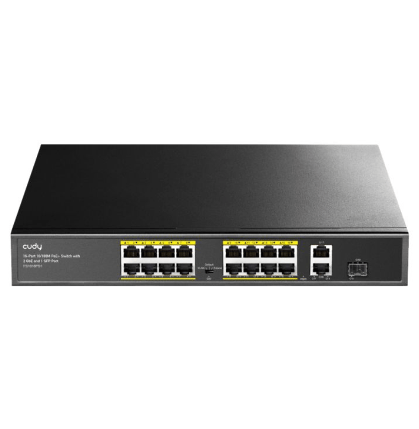 Cudy 18 Port with 16 PoE 190W 2 Gigabit 1SFP Combo Switch | FS1018PS1